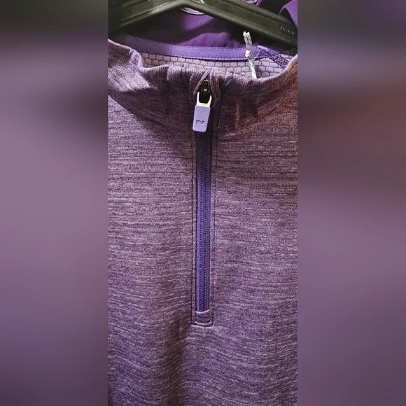 Vineyard Vines Sankaty Performance Golf Quarter Zip Purple Mens Multiple Sizes